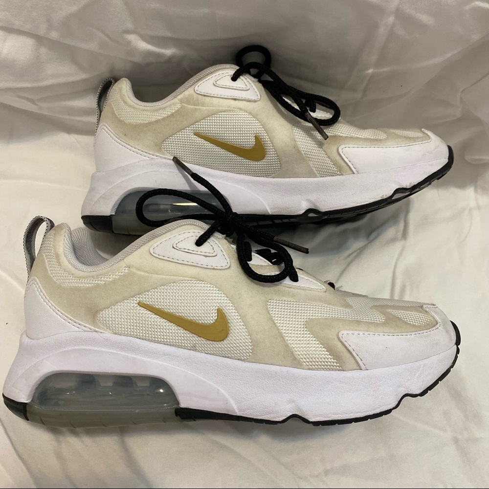 NIKE Air Max White, Black, & Gold Women’s Shoes
